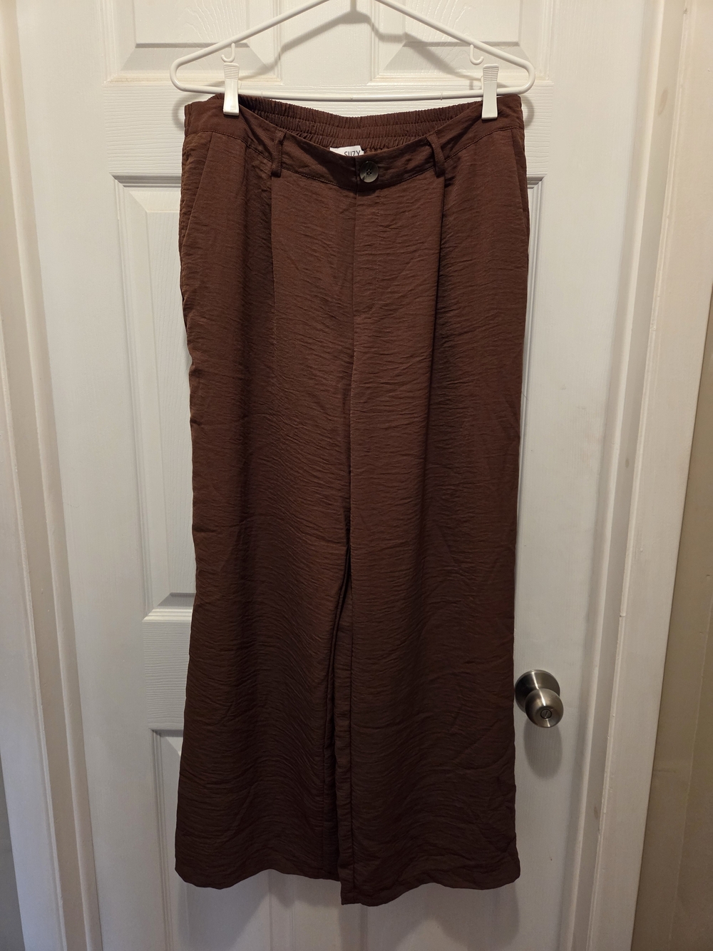Suzy Shier Chocolate Brown Wide Leg Trousers